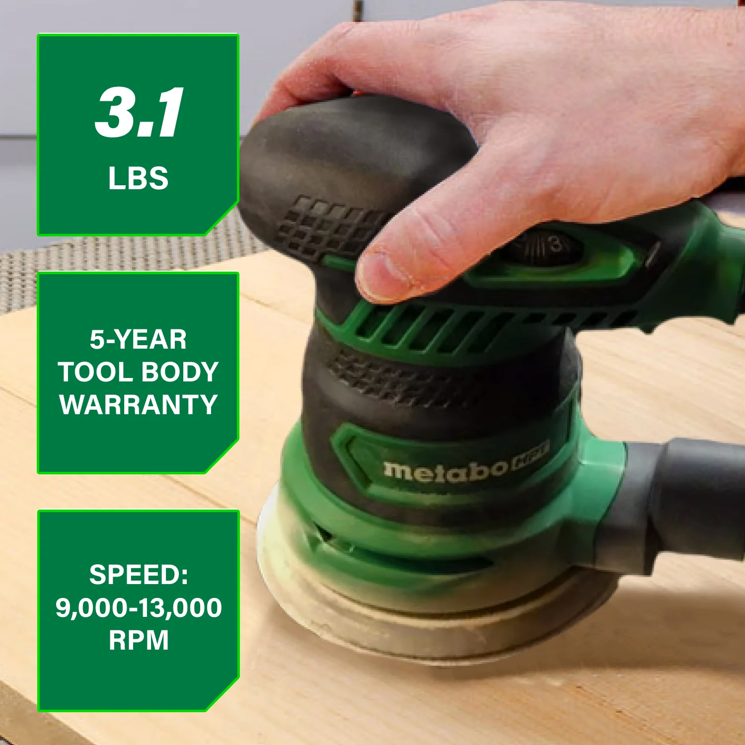 Metabo HPT SV13YSTM 5 Inch Variable Speed Random Orbit Finishing Sander - Image 2