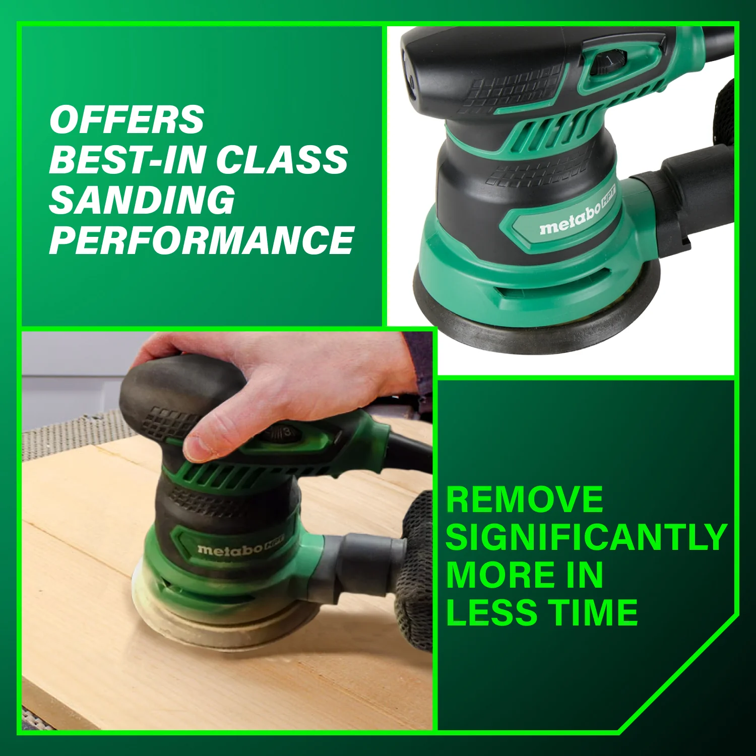 Metabo HPT SV13YSTM 5 Inch Variable Speed Random Orbit Finishing Sander - Image 4