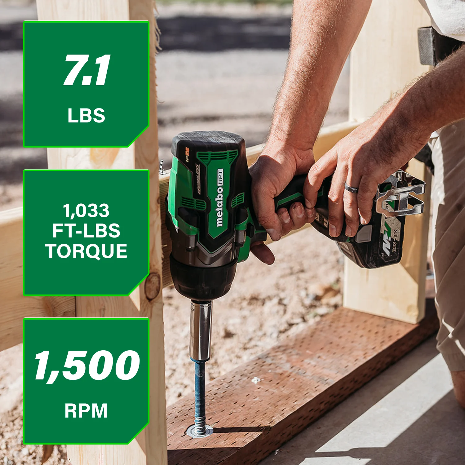 METABO HPT WR36DGQ4M 36V Mv Impact Wrench Bare 1/2 in.(1033/1475) - Image 2