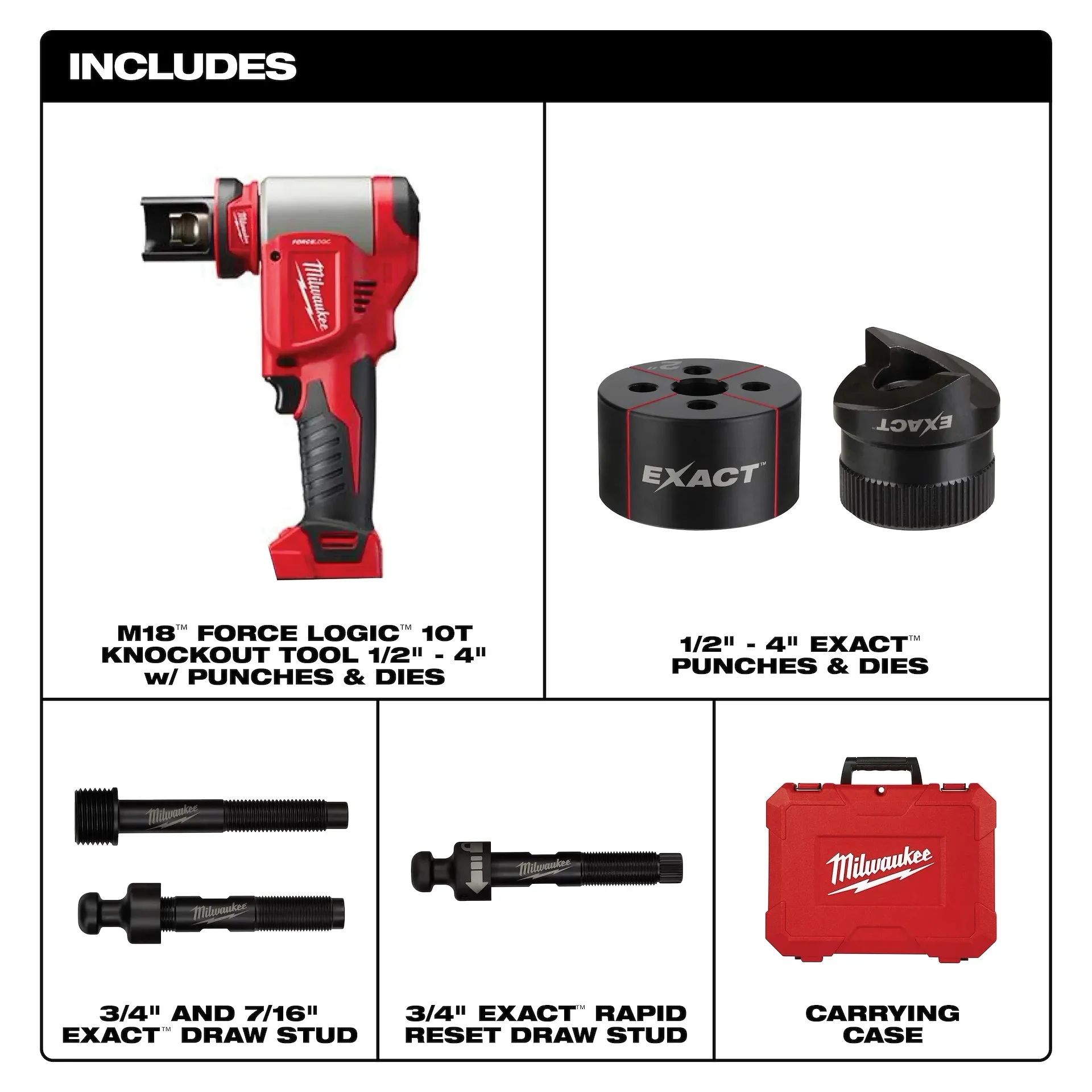 Milwaukee 2676-04 M18™ FORCE LOGIC™ 10T KO Tool 1/2 in. to 4 in. - Image 2