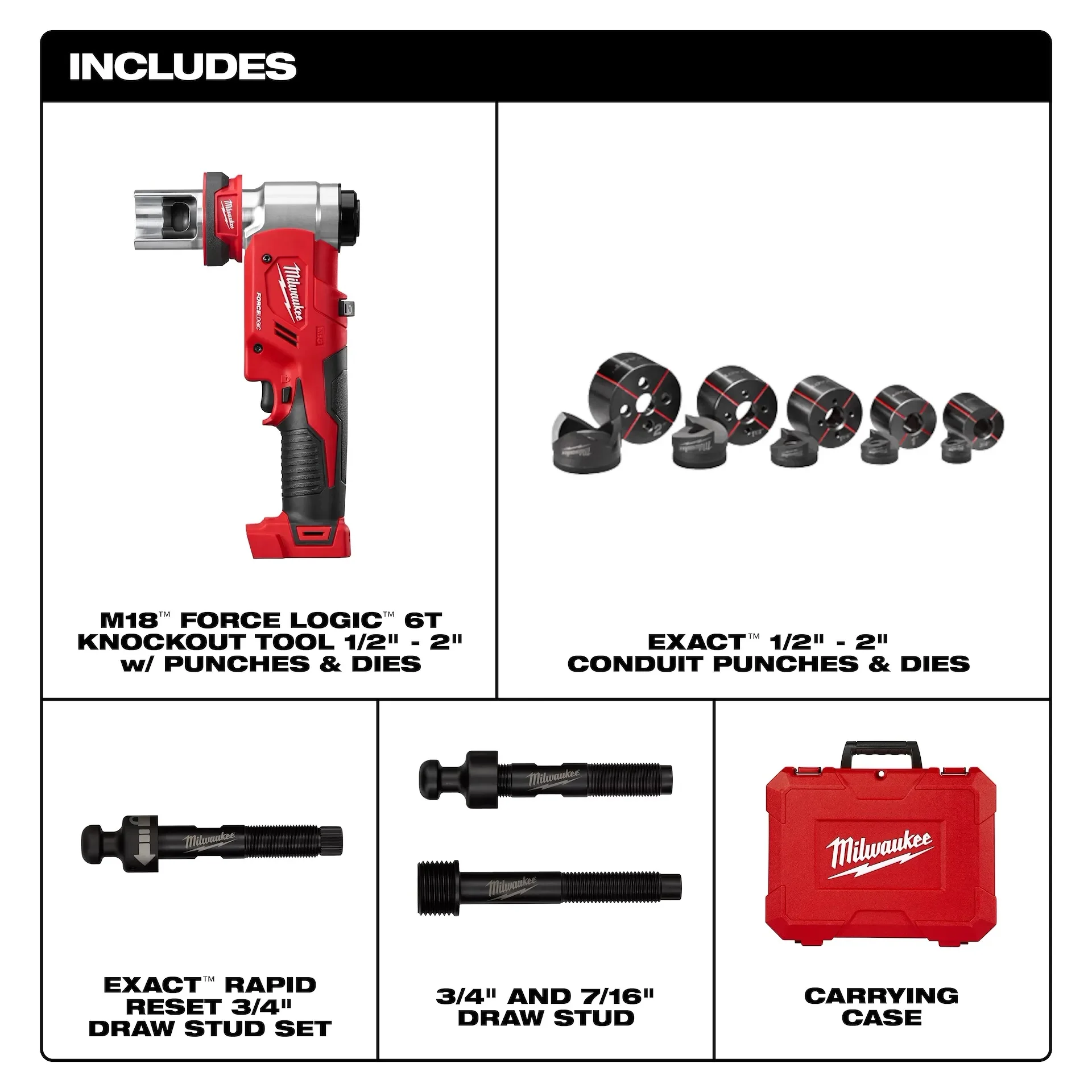 Milwaukee 2677-02 M18™ FORCE LOGIC™ 6T Knockout Tool 1/2 in.-2 in. - Image 2