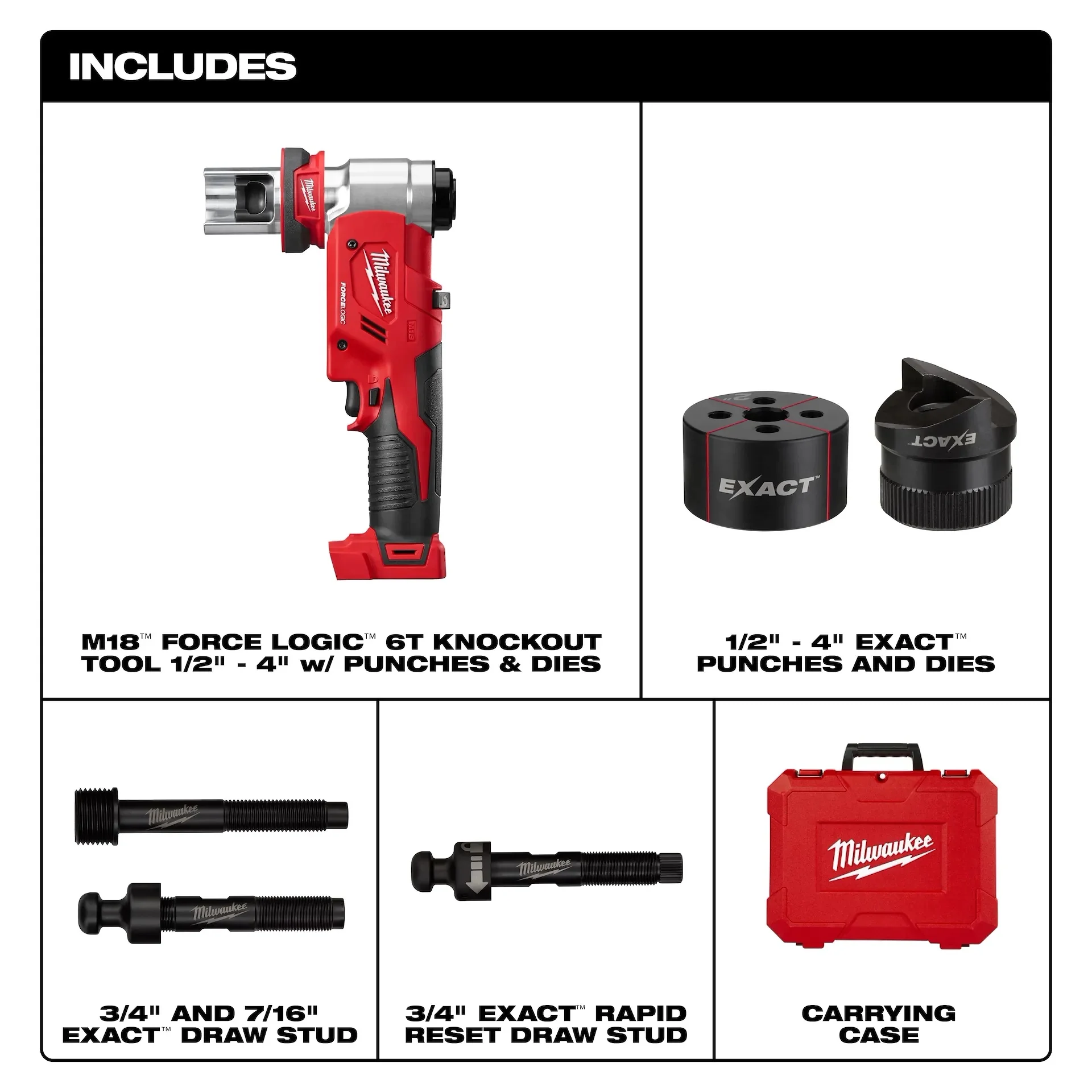 Milwaukee 2677-04 M18™ FORCE LOGIC™ 6T KO Tool 1/2 in. - 4 in. - Image 2