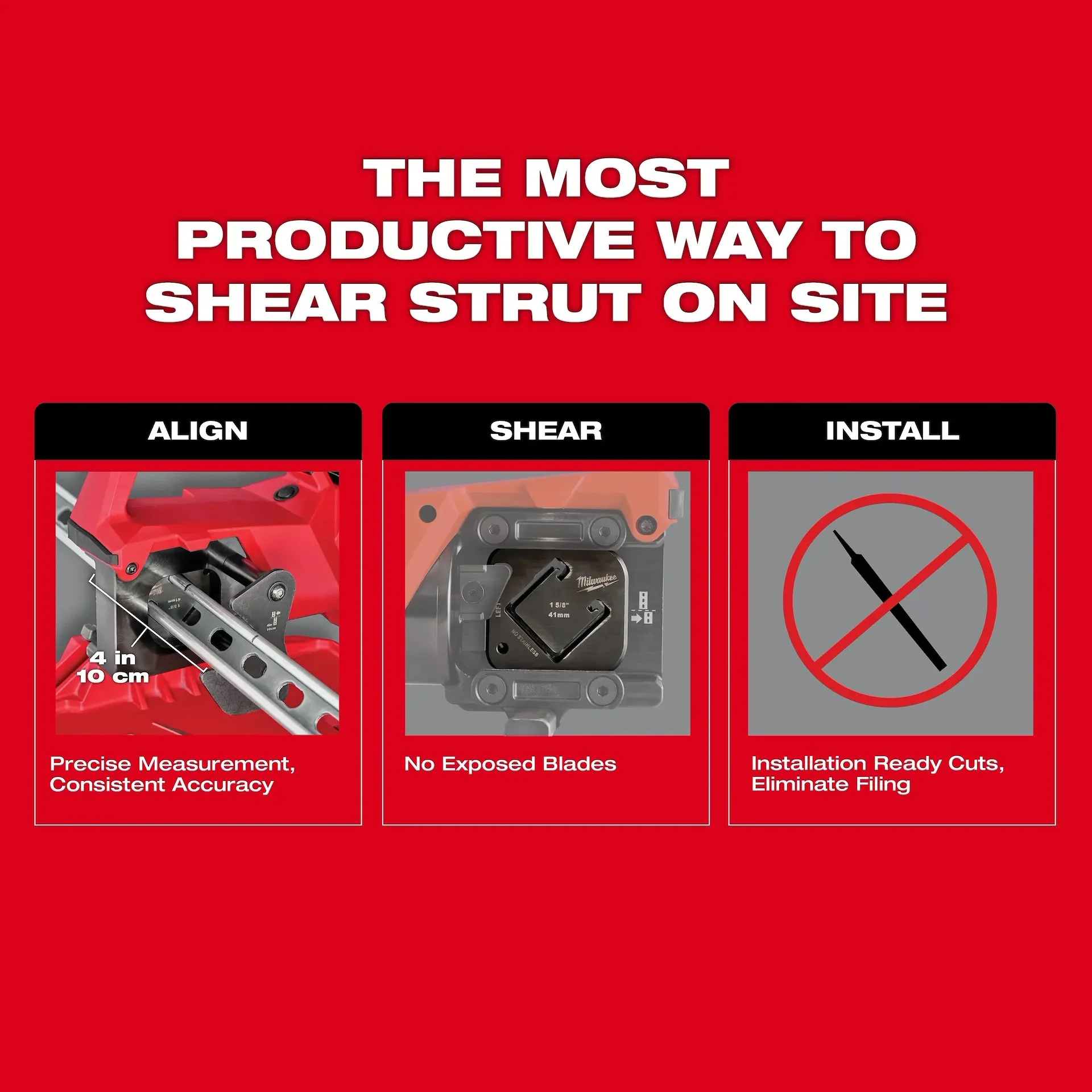 Milwaukee 2933-20 M18 FORCE LOGIC Single Channel Strut Shear - Image 4