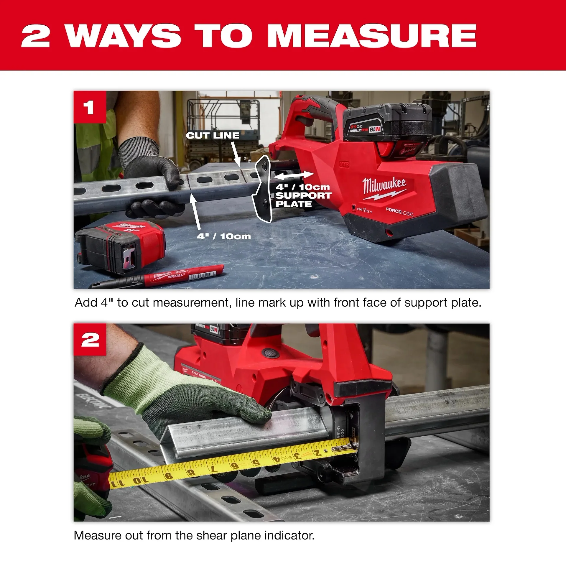 Milwaukee 2933-20 M18 FORCE LOGIC Single Channel Strut Shear - Image 6