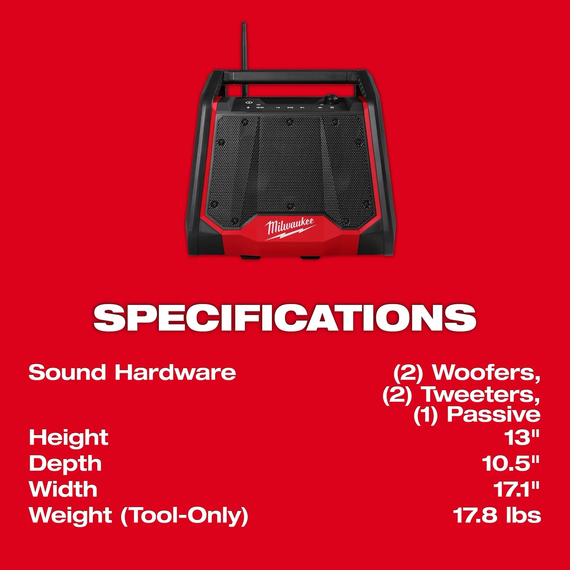 Milwaukee 2956-20 M18 Bluetooth Jobsite Radio + Charger - Image 4