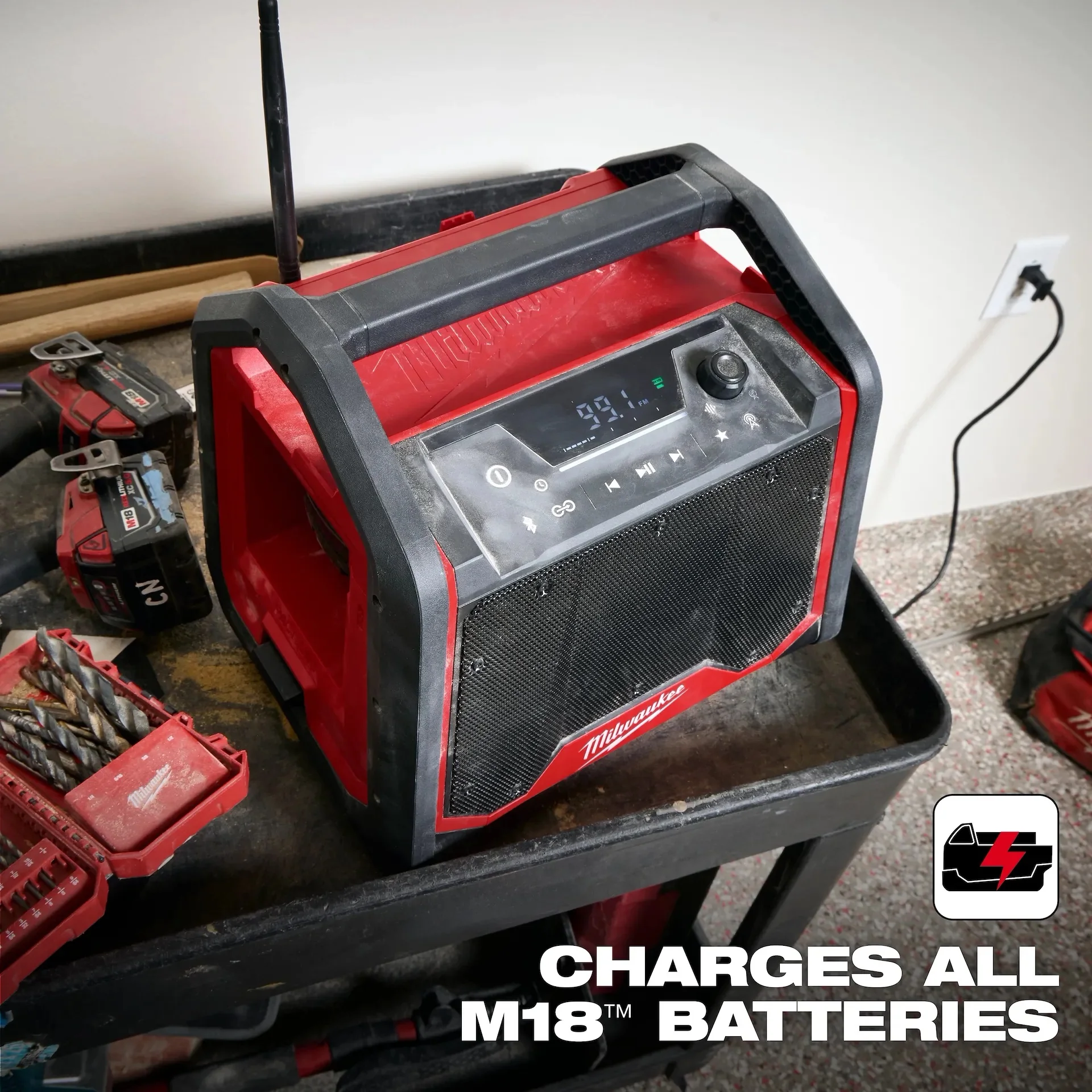 Milwaukee 2956-20 M18 Bluetooth Jobsite Radio + Charger - Image 5
