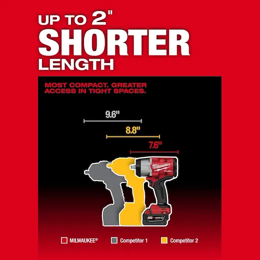Milwaukee 2967-22 1/2 in 1100 ft/lb (Fastening) 1500 ft/lb (Nut Bursting) 2400 ipm Cordless Impact Wrench with Friction Ring Kit - Image 7