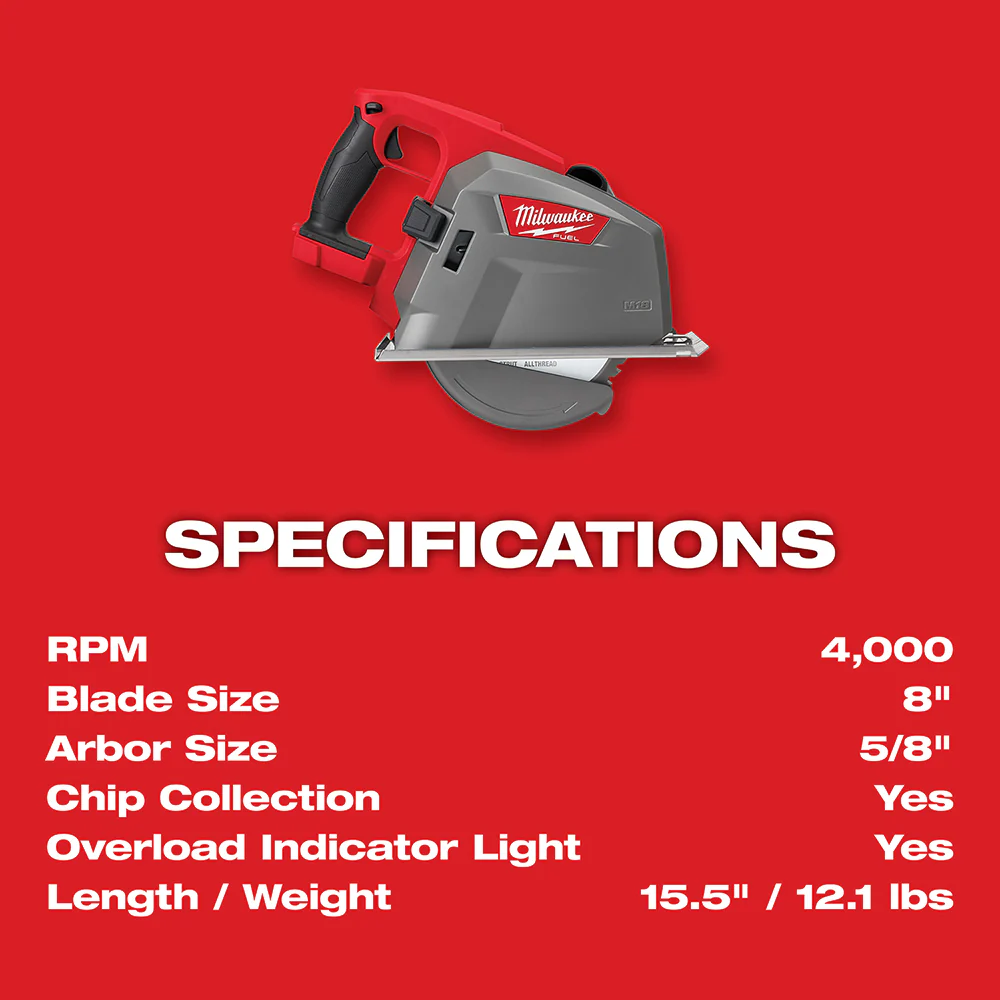Milwaukee 2982-20 M18 FUEL 8 Inches METAL CUTTING CIRCULAR SAW - Image 6