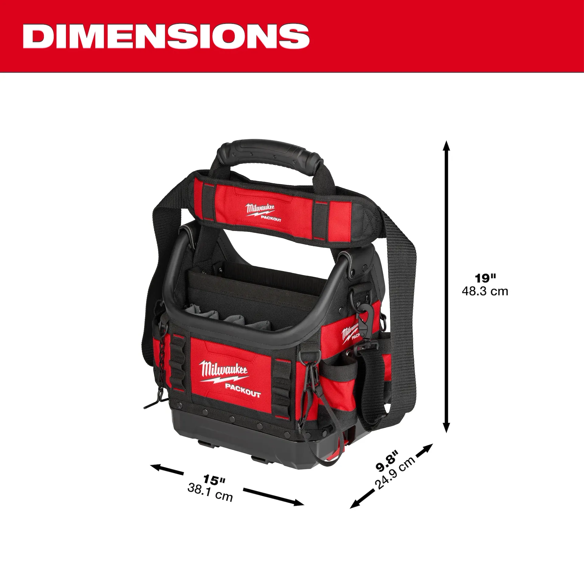 Milwaukee 48-22-8311 PACKOUT™ 9.75 in 15 in 19 in Structured Tote - Image 5