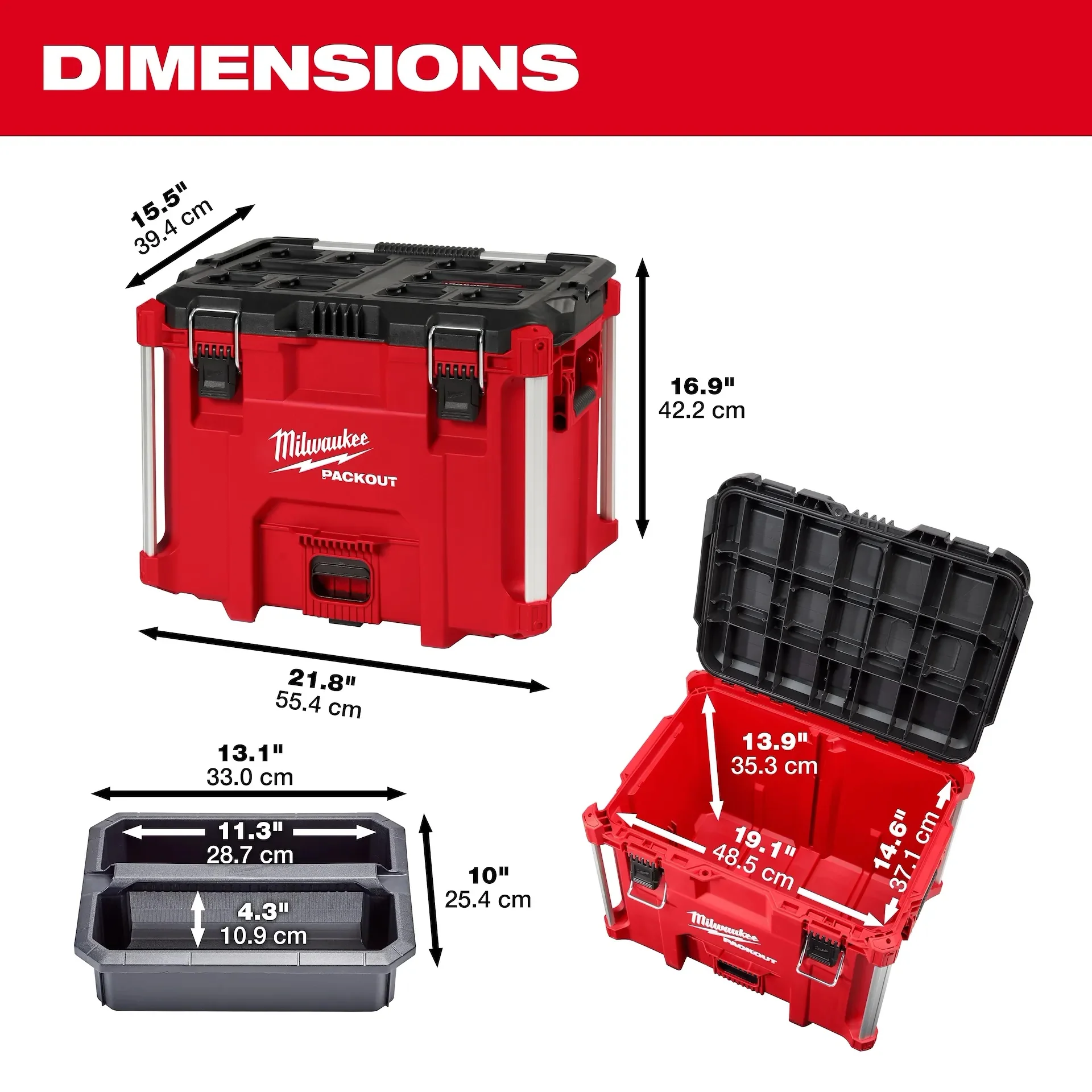 Milwaukee 48-22-8423 Packout XL Tool Box - Image 3