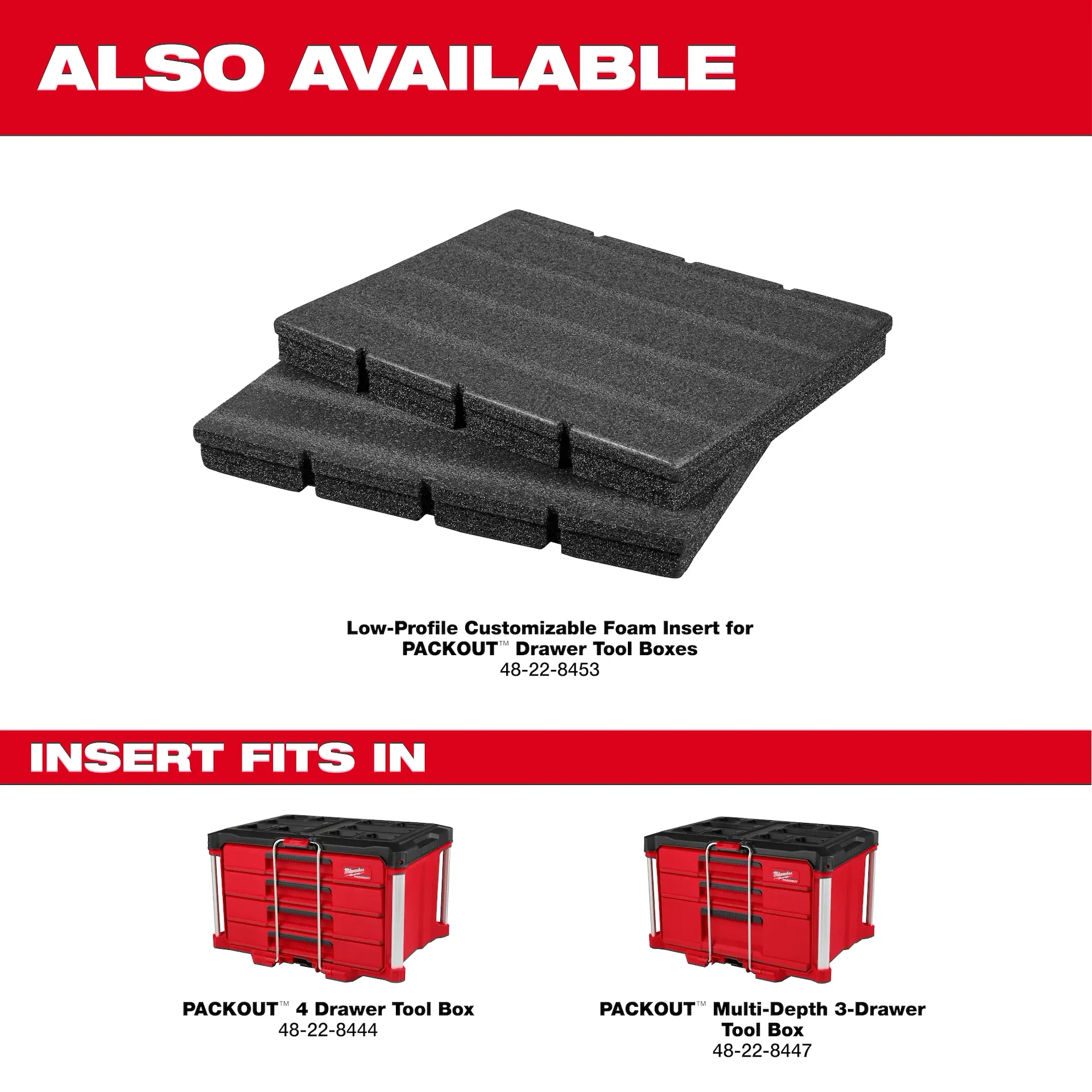Milwaukee 48-22-8447 PACKOUT™ 3 Drawers 50 lb Polypropylene Tool Box - Image 3