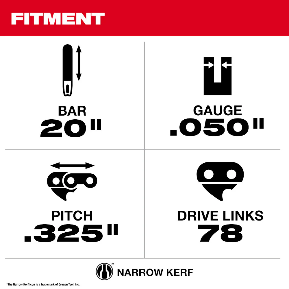 MILWAUKEE 49-16-2755 20 Inches .325 Inches Pitch, .050 Inches Gauge Guide Bar - Image 3