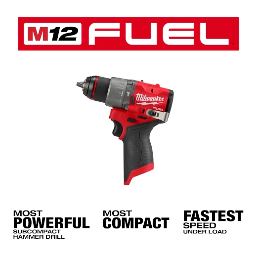 Milwaukee 3404-21 M12 FUEL 12-Volt Lithium-Ion Brushless Cordless 1/2 in Hammer Drill Kit 2.0Ah - Image 3