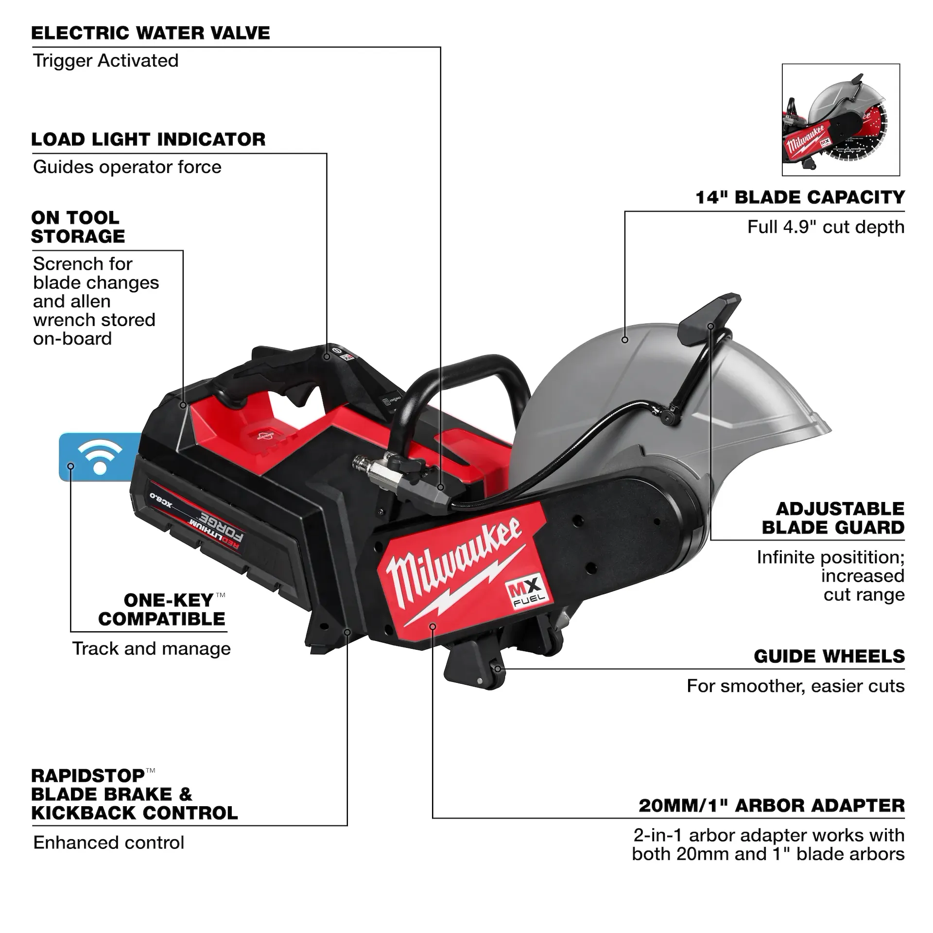 Milwaukee MXF315-2XC MX FUEL™ 14 in MX FUEL Metal Cordless Cut-Off Saw Kit - Image 4