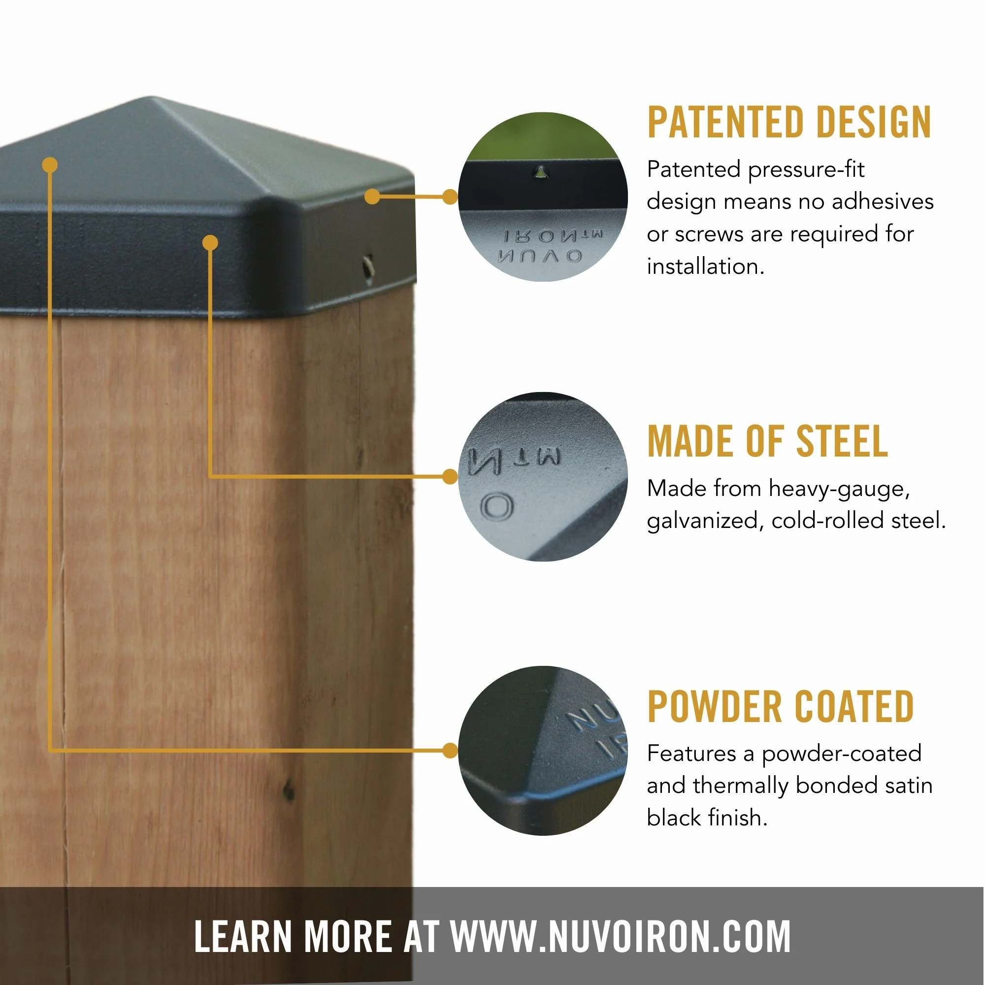 Nuvo Iron Easy Cap 5-1/2 in. x 5-1/2 in. Post Cap - Image 6