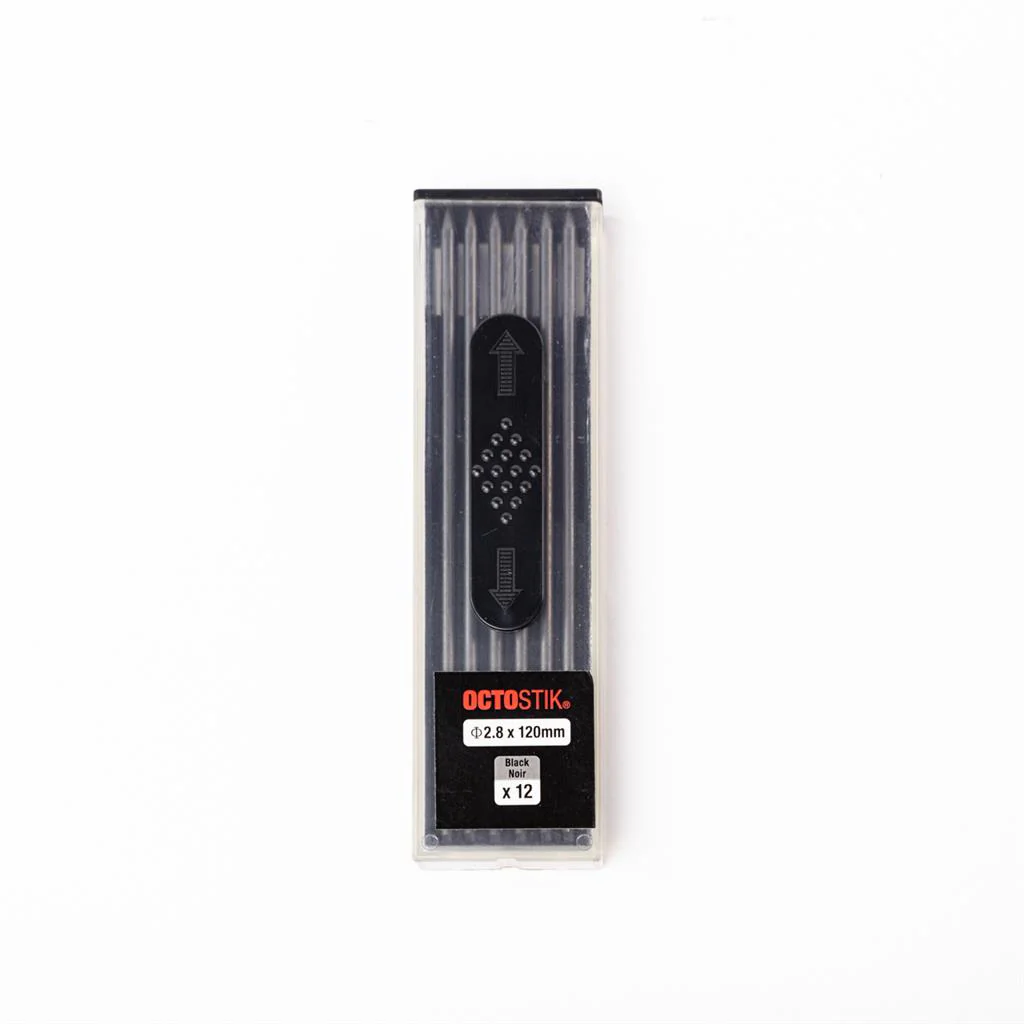 OctoStik 2.8mm Black Dry Pencil Refill 12-PC