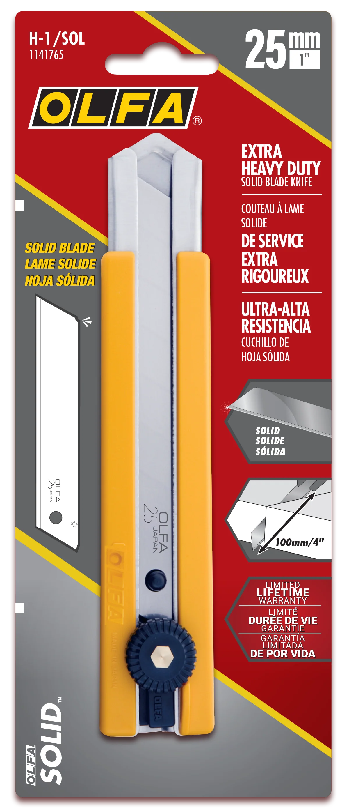 Olfa Ratchet Lock Utility Knife w/Solid Blade 25mm - Image 2