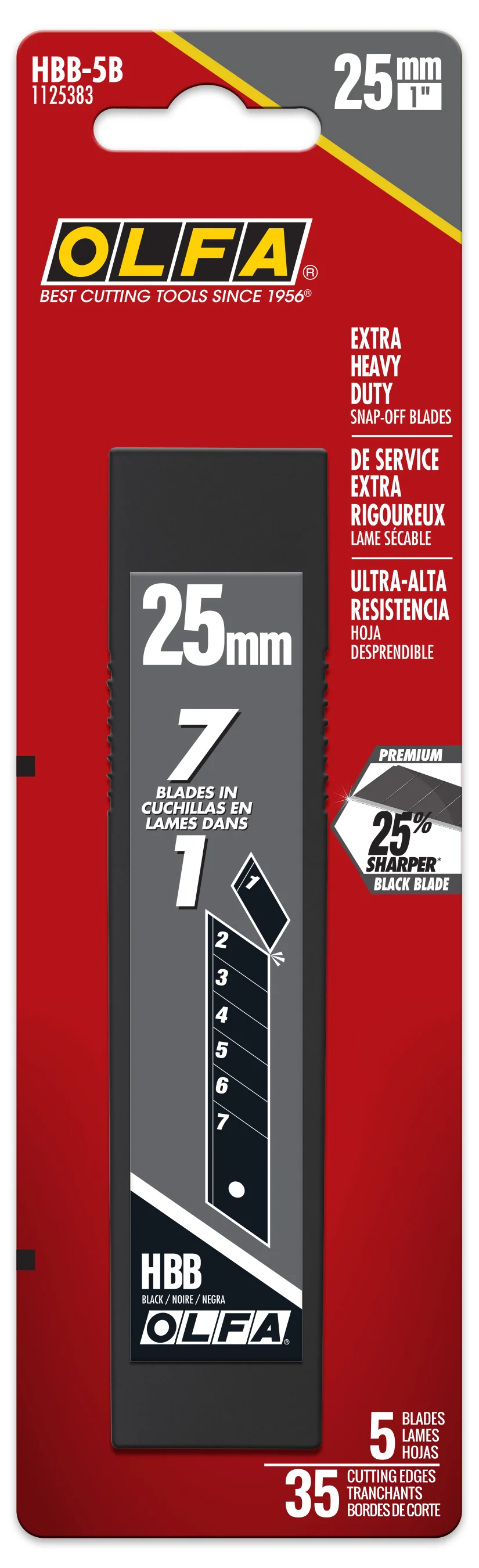 Olfa Heavy-Duty Snap Off Knife Blades 25mm 5 Pack