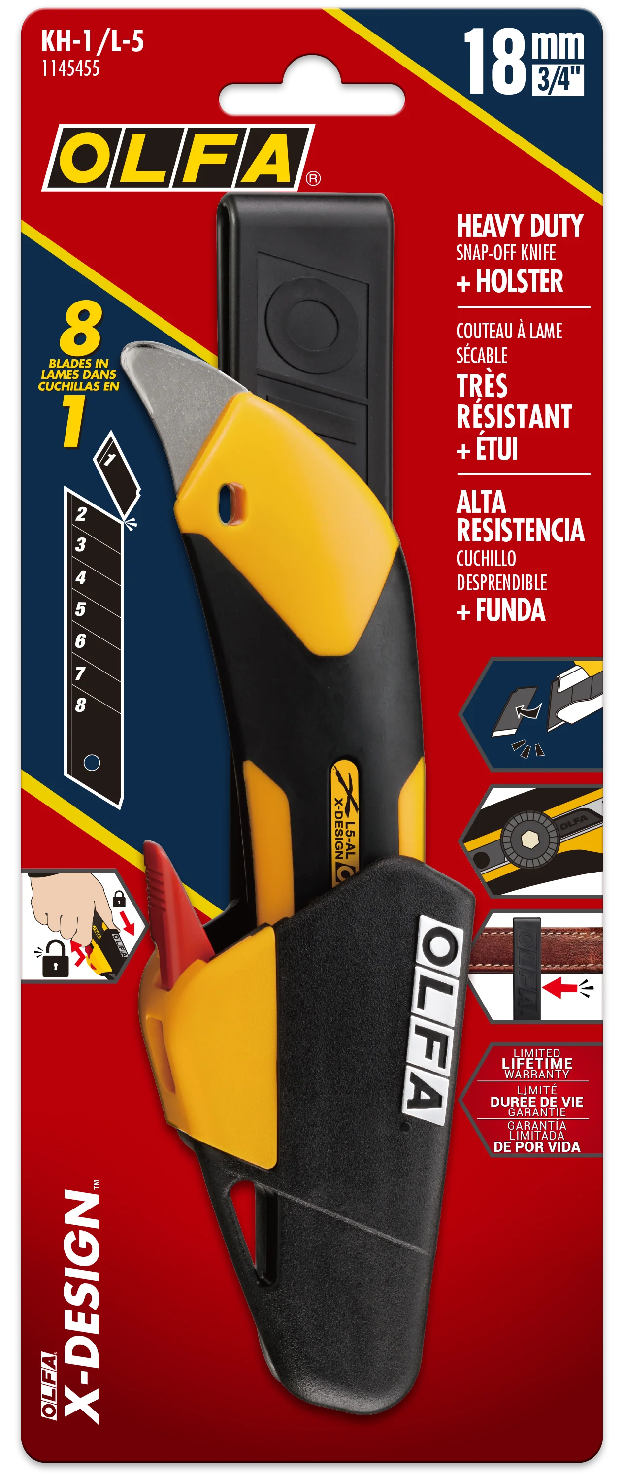 Olfa Locking Holster & Ratcheting Lock Utility Knife 18mm - Image 7