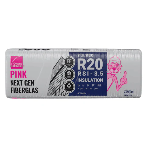 Owens Corning R-20 EcoTouch 16 in. x 48 in. x 6 in. Pink Fiberglas Insulation (85.3 sq. ft.)