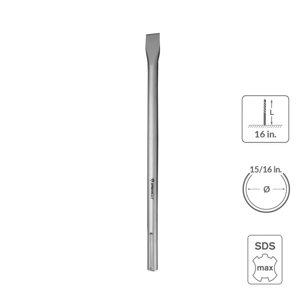 Sabercut 1 in. x 16 in. SDS MAX Flat Chisel