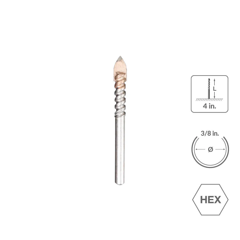 SABERCUT 1/2 in. x 4 in. 4-Cutter Glass and Tile Drill Bit - Image 4