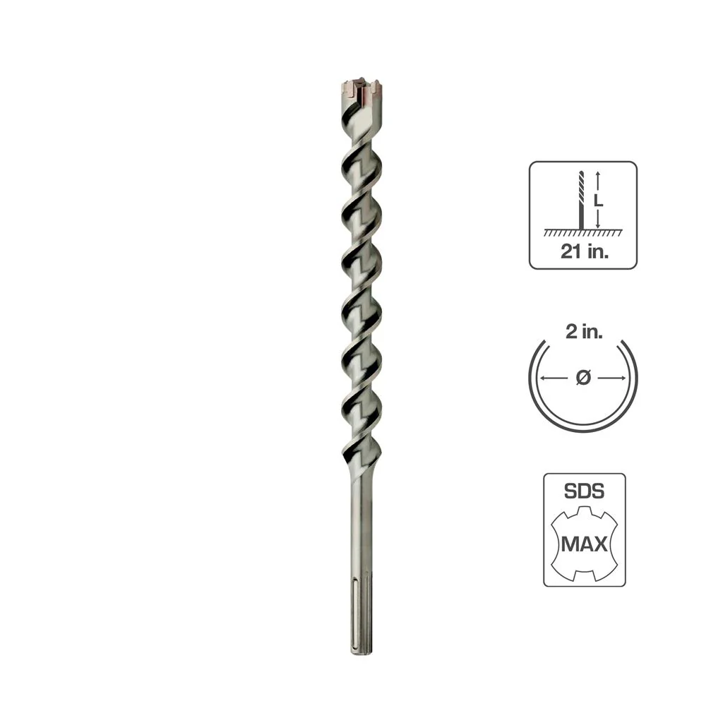 SaberCut 2 in 21 in Carbide Tipped 6-Cutter Hammer Drill Bit