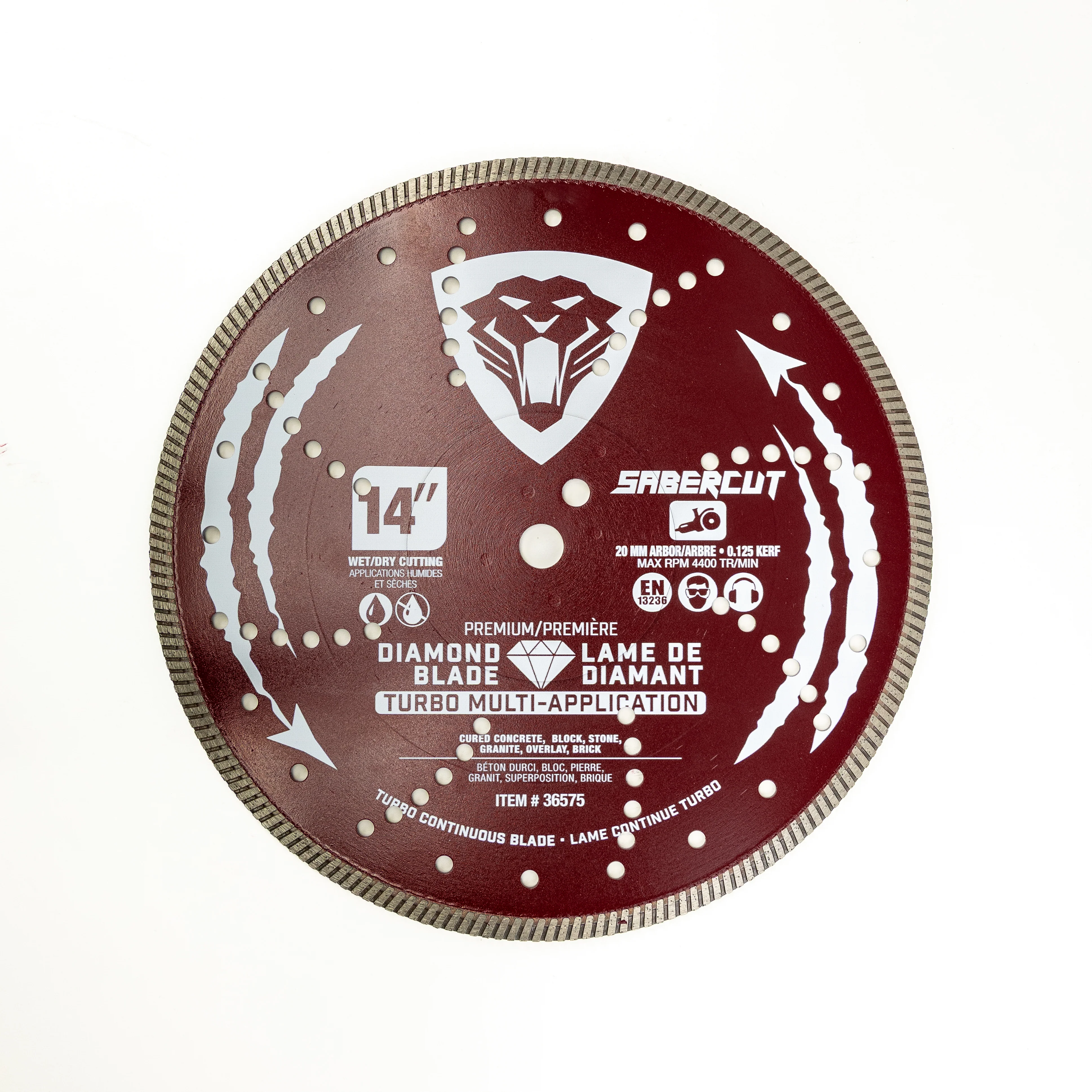 SABERCUT 14-In. x 20mm Turbo Continuous Diamond Blade for Multi-Application - Image 2