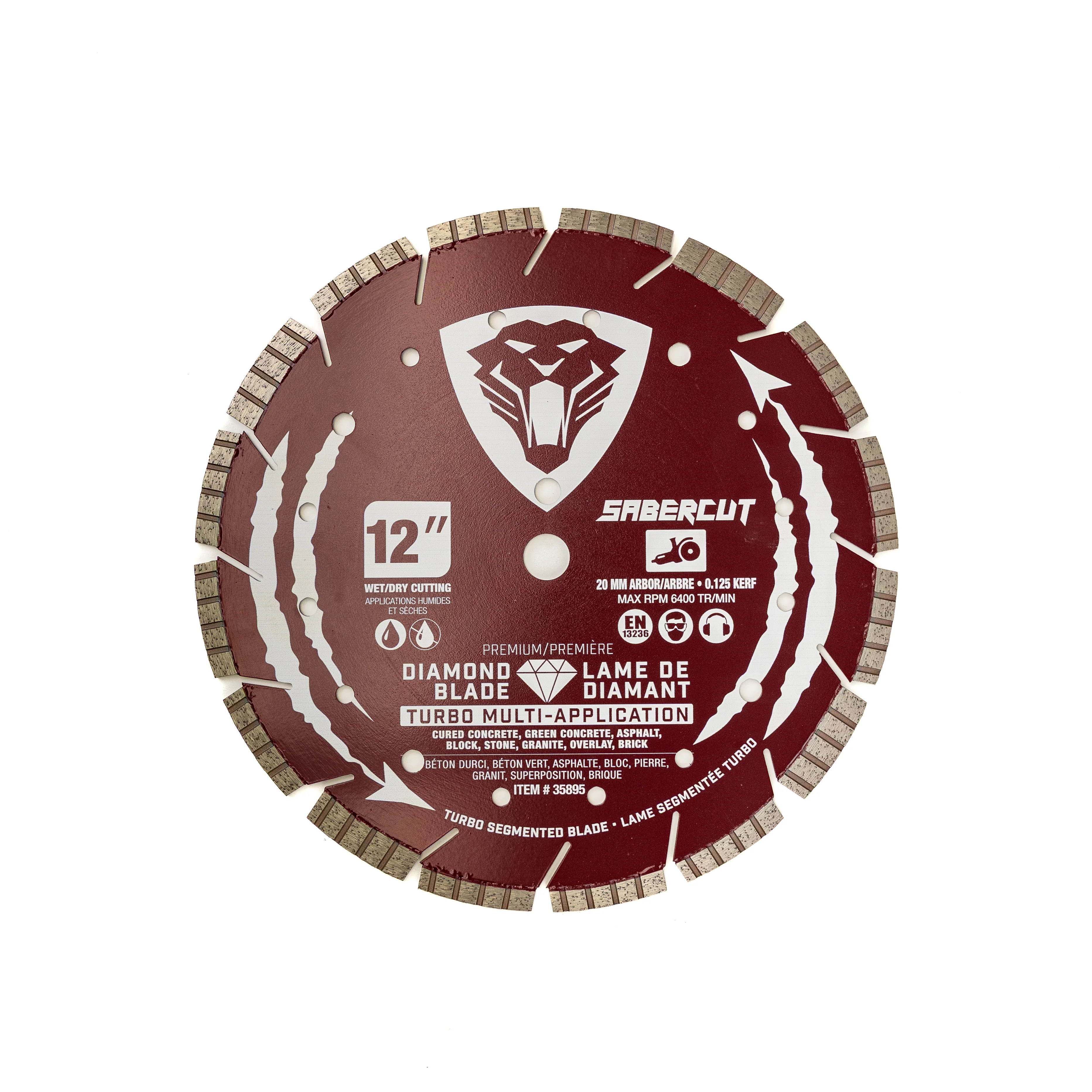 SABERCUT 12-In x 20mm Multi-Application Turbo Segmented Diamond Blade