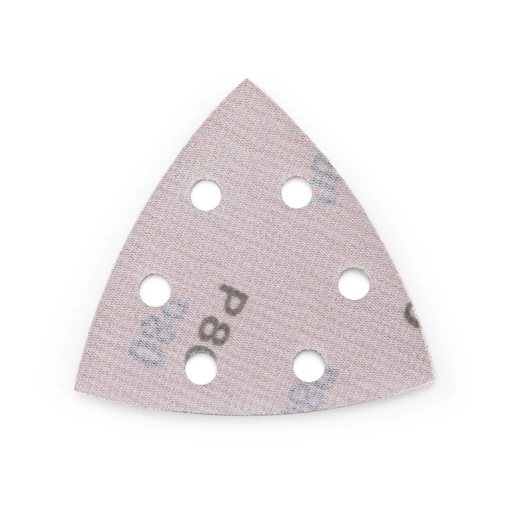 SaberCut 3-3/5 in 80 Grit Hook & Loop Triangle Shape Multi-Tool Sandpaper - Image 2