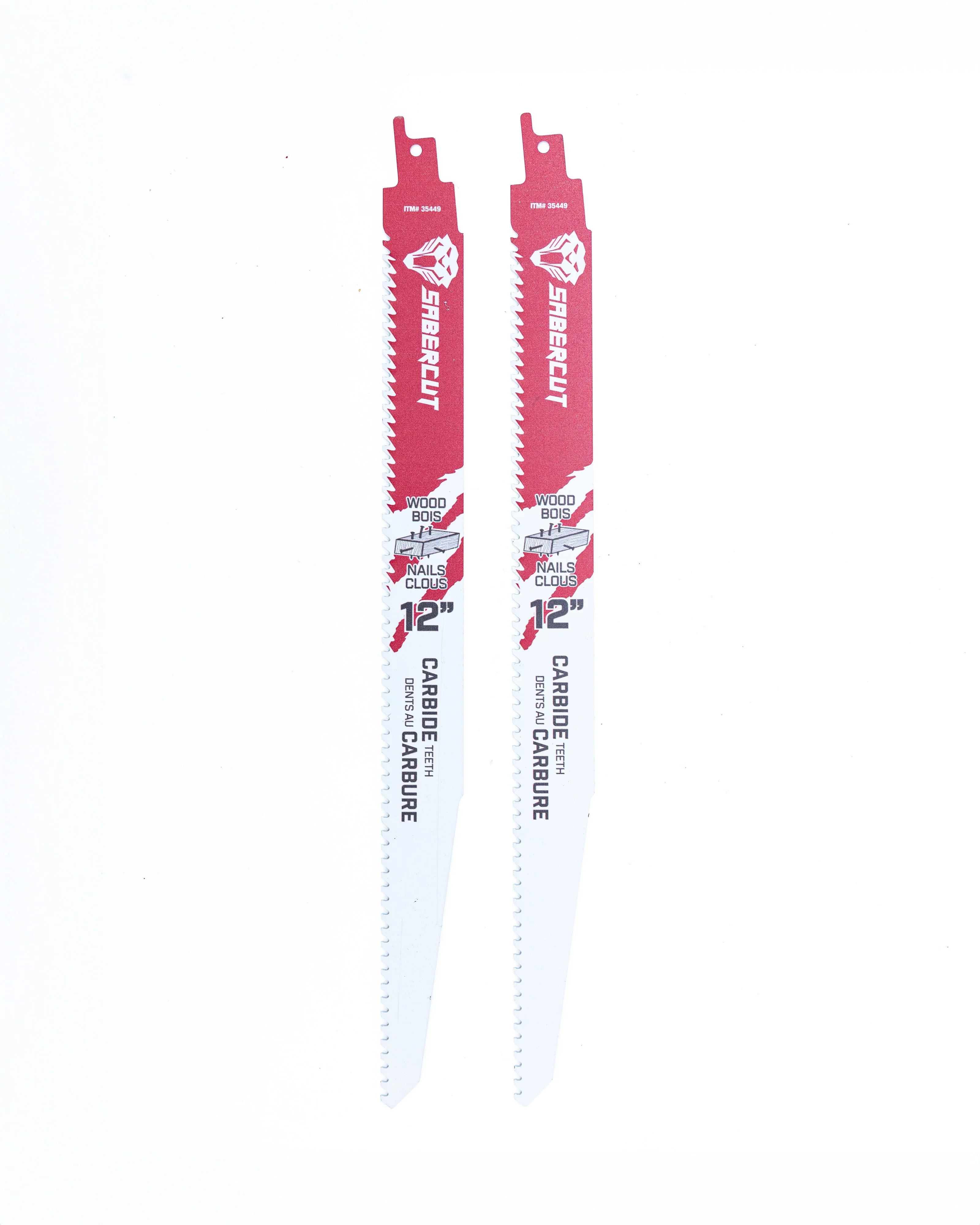 Sabercut Red Label 12 in. Wood With Nails Carbide Reciprocating Saw Blade (2-Pack)