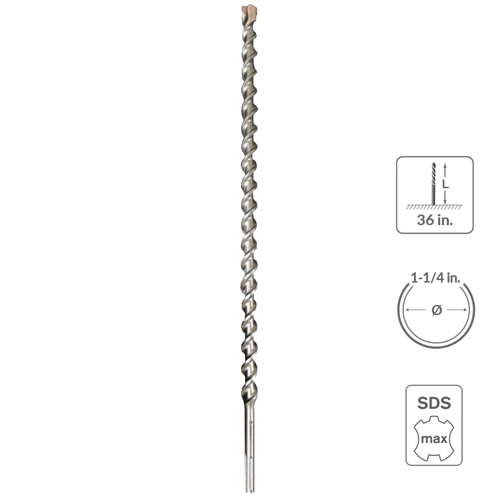 SaberCut 1-1/4 in 36 in Carbide Tipped 6-Cutter Hammer Drill Bit