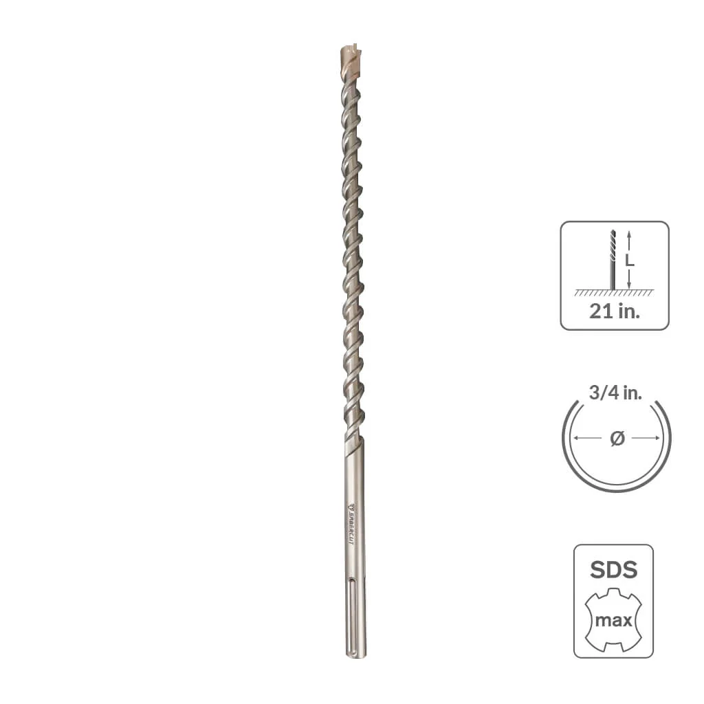 Sabercut 3/4 in. x 21 in. Carbide Tipped 6-Cutter Concrete & Rebar Drill Bit