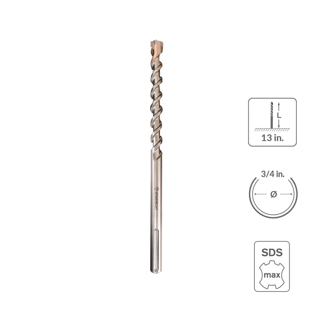 Sabercut 3/4 in. x 13 in. Carbide Tipped 6-Cutter Concrete & Rebar Drill Bit