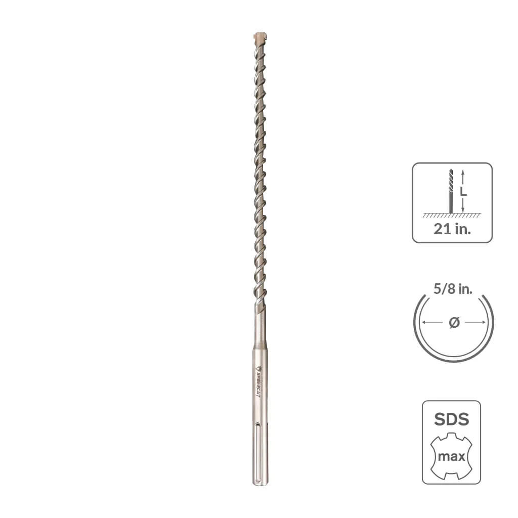 SaberCut 5/8 in 21 in Carbide Tipped 6-Cutter Hammer Drill Bit