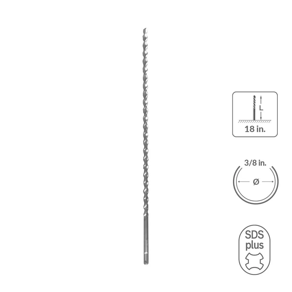 SABERCUT 7/8 in. x 12 in. SDS PLUS 2-Cutter Carbide Tip Concrete Drill Bit - Image 20