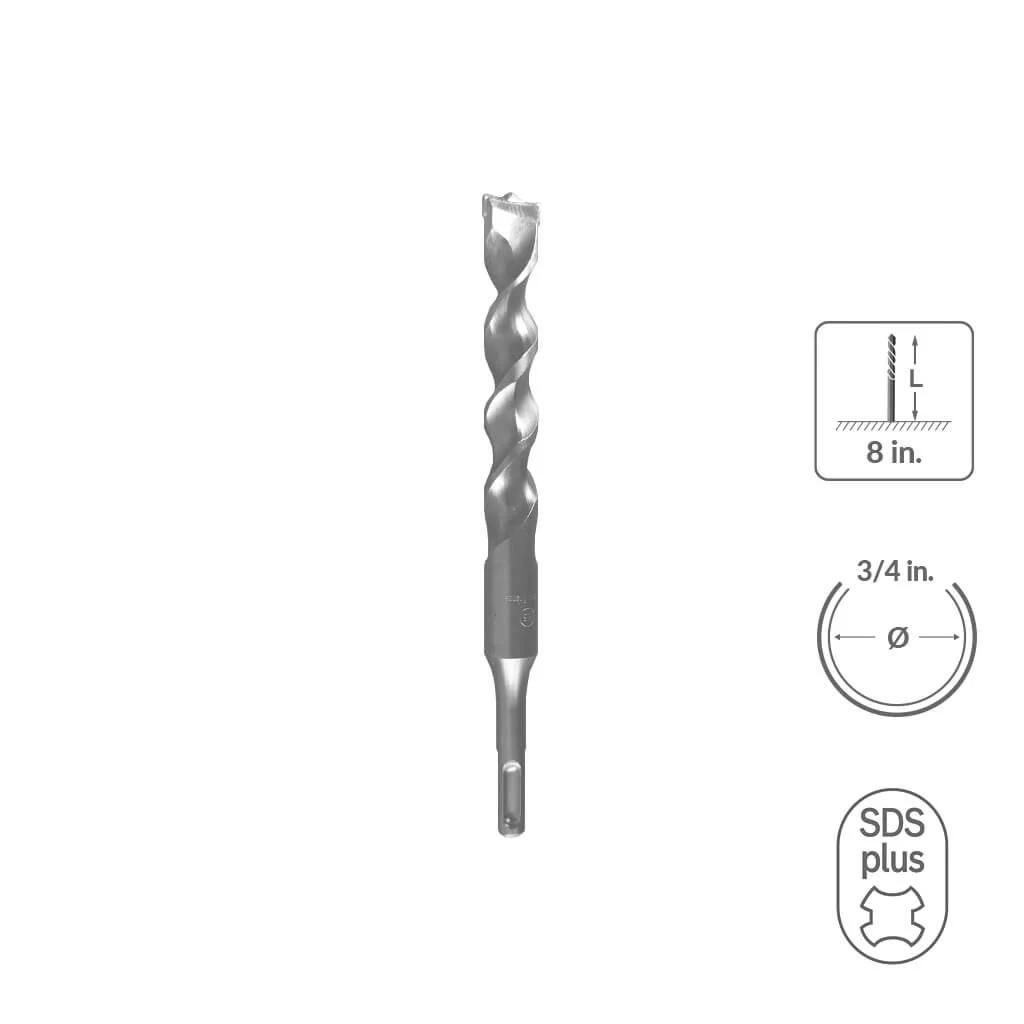 SABERCUT 7/8 in. x 12 in. SDS PLUS 2-Cutter Carbide Tip Concrete Drill Bit - Image 36