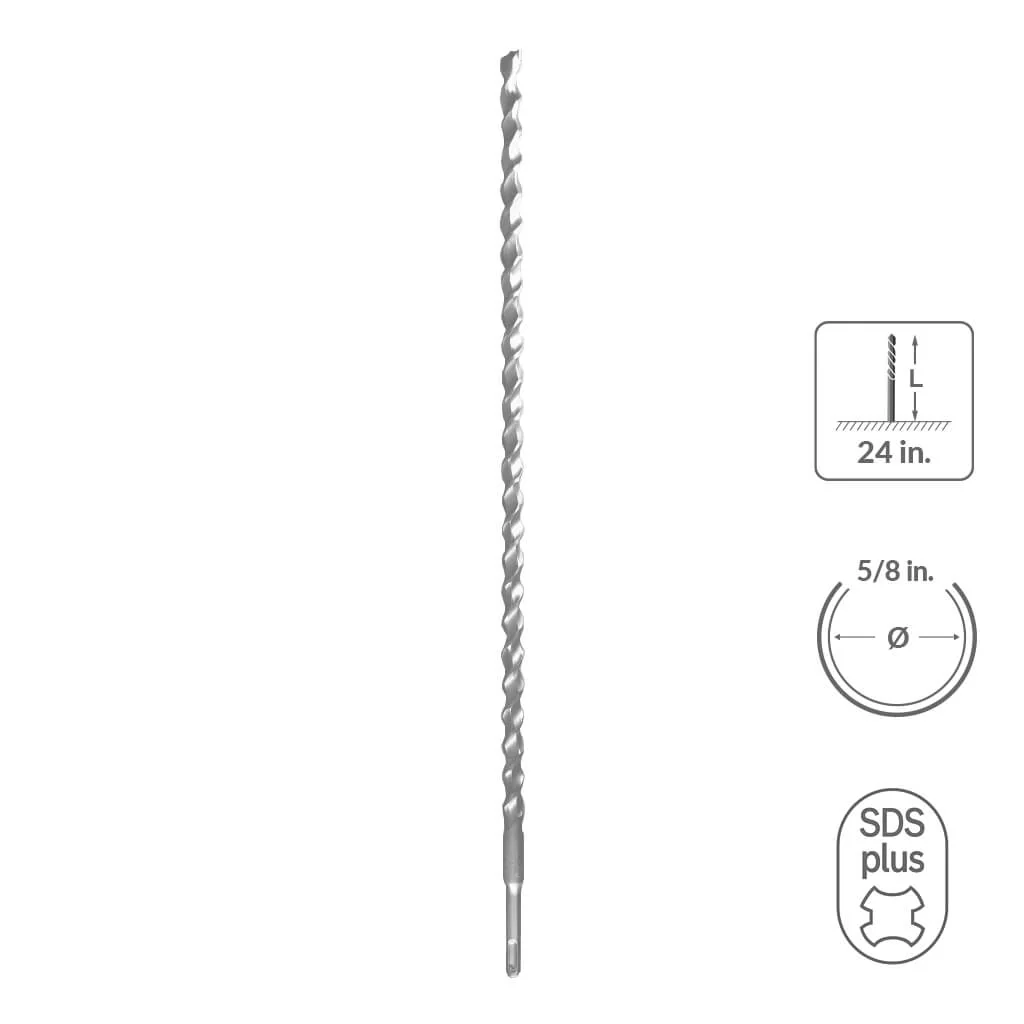 SABERCUT 7/8 in. x 18 in.SDS PLUS 2-Cutter Carbide Tip Concrete Drill Bit - Image 4