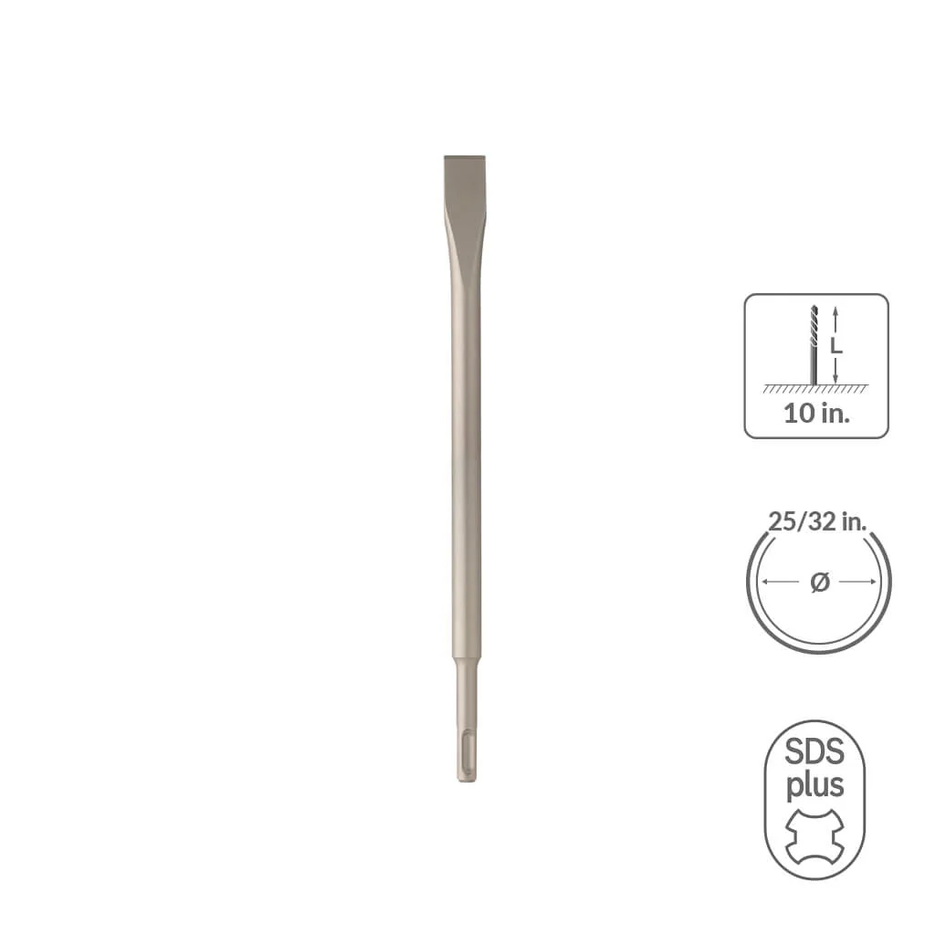 SABERCUT 1-1/2 in. x 8 in. SDS PLUS Flat Chisel Bit - Image 3