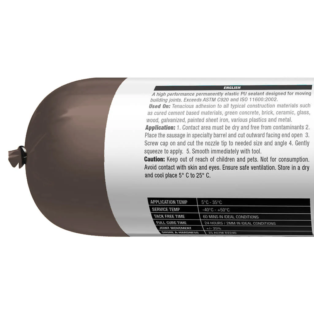 Selsil 600 ml Bronze Masonry and Metal Expanding Joints Polyurethane Adhesive Sealant Sausage - Image 3
