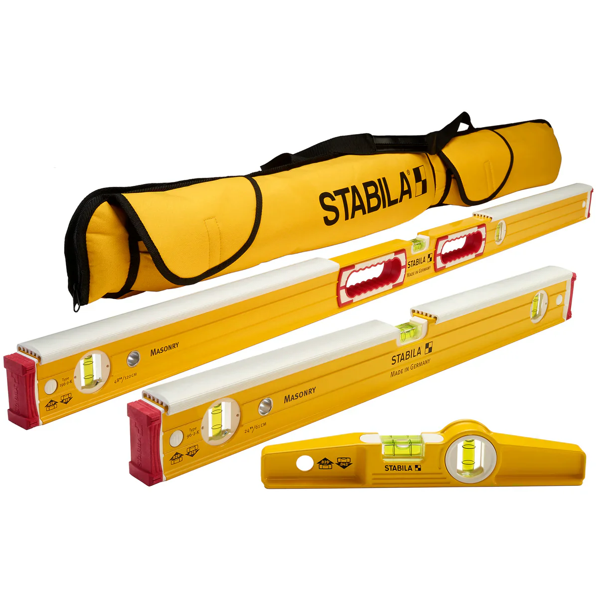 STABILA 48296 48 in. 24 in. Mason Level and Torpedo Magnetic Level