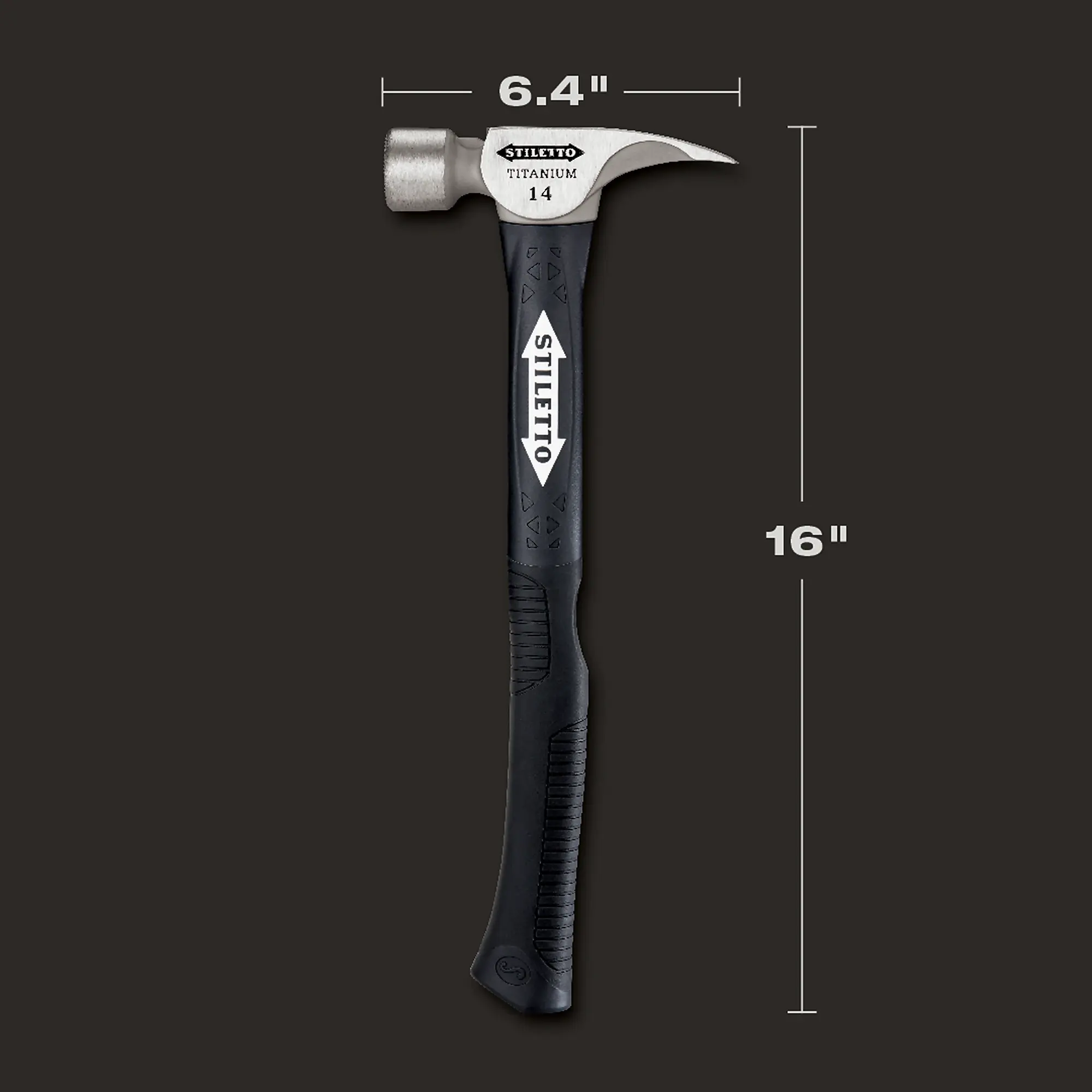 Stiletto TI14MCP16 14 oz. Milled/Curved Titanium Hammer with Fiberglass Handle - Image 4