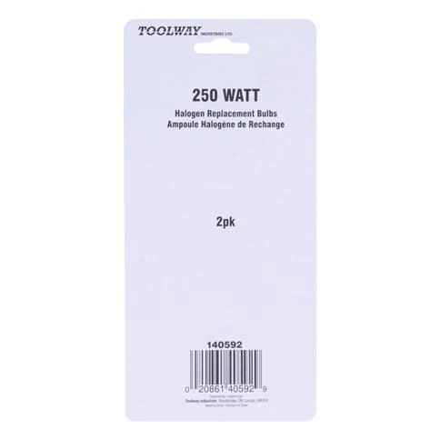 TOOLWAY 140592 HALOGEN LIGHTBULB 250W 2PK - Image 2