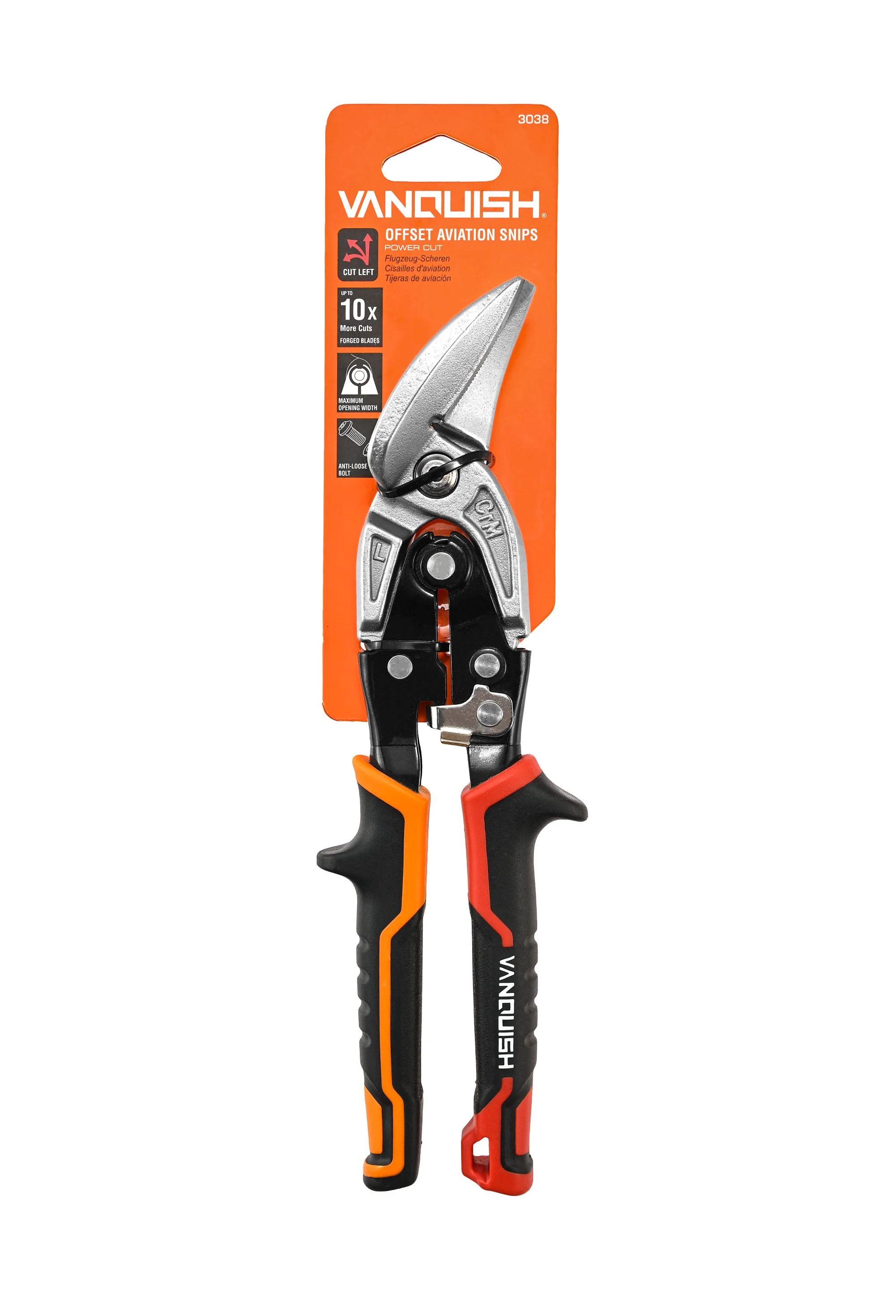 Vanquish 3038 10 in. Right-Cut Offset Aviation Snip - Image 2