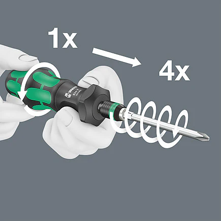Wera 05057483001 19-Piece Kraftform Kompakt 1/4 in. Imperial Hex Turbo Bit Holder Screwdriver Set - Image 3