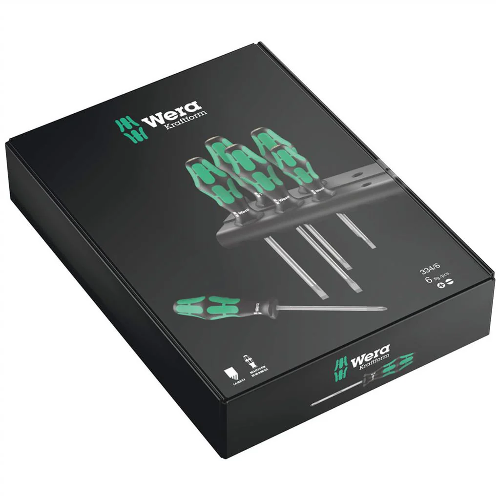 Wera 05105650001 334/6 Kraftform Plus Screwdriver Set with Rack (6-Piece) - Image 2