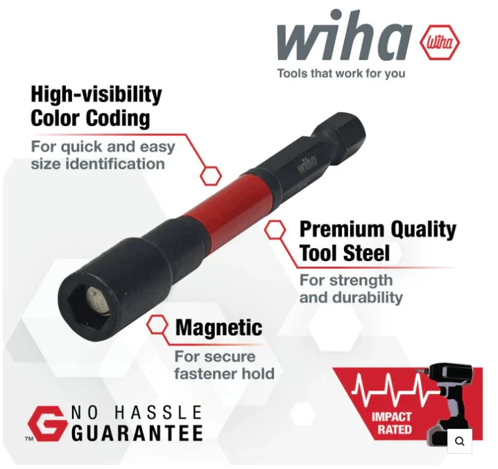 Wiha 1/4 in. Hex Impact Nutsetter 2 pack - Image 3