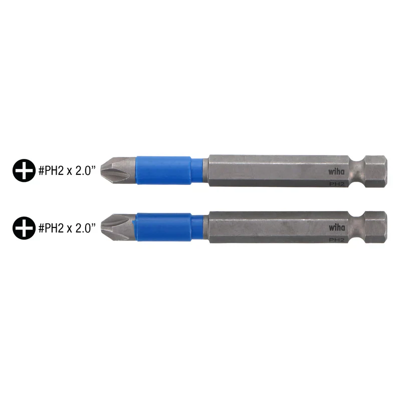 Wiha 3.5 in. Terminatorblue Impact Bit Phillips #2 2 Pack - Image 2