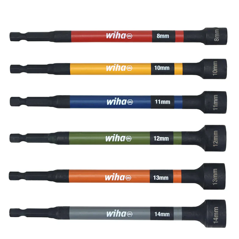 WIHA Color Coded Magnetic Nut Setters Metric 6 Pc