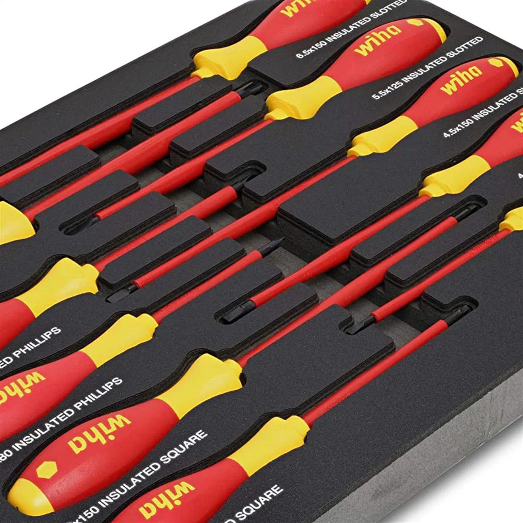 Wiha 32080 Insulated SoftFinish Slotted/Phillips/Square Screwdriver Set (10-Piece) - Image 2